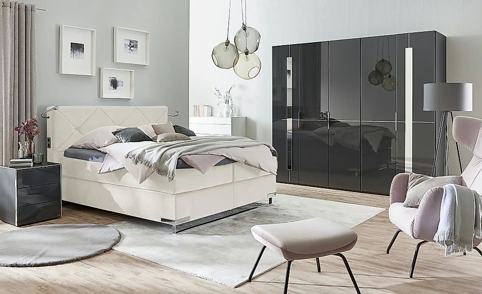 Musterring Boxspringbett Premiumversion Dubai ¦ creme ¦ Maße (cm): B: 217 H günstig online kaufen