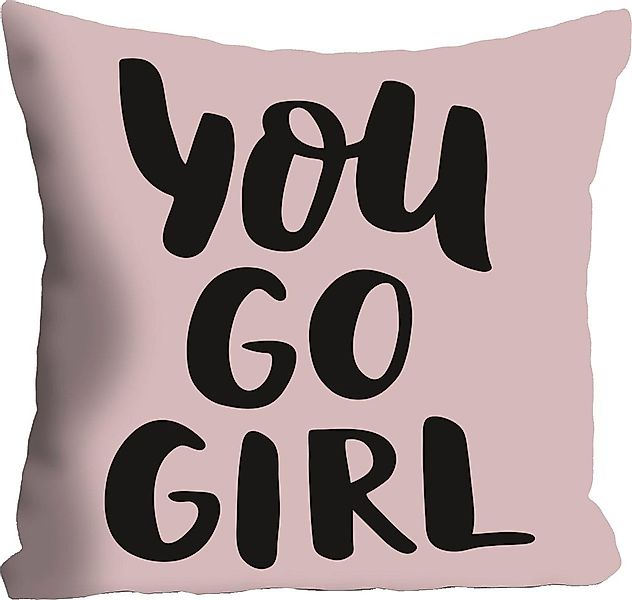 queence Dekokissen ""go girl"" Kissenhülle ohne Füllung, 1 Stück günstig online kaufen
