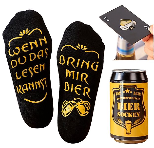 Lucadeau Socken lustige Bier Socken mit Spruch - Geburtstagsgeschenk für Mä günstig online kaufen