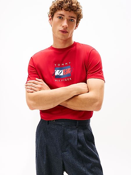 Tommy Hilfiger T-Shirt "LINEAR FLAG GRAPHIC", Rundhals, regular fit, Jersey günstig online kaufen