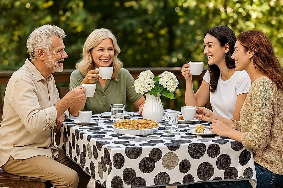 texpot Tischdecke Wachstuch graue Kreise abwischbar günstig online kaufen