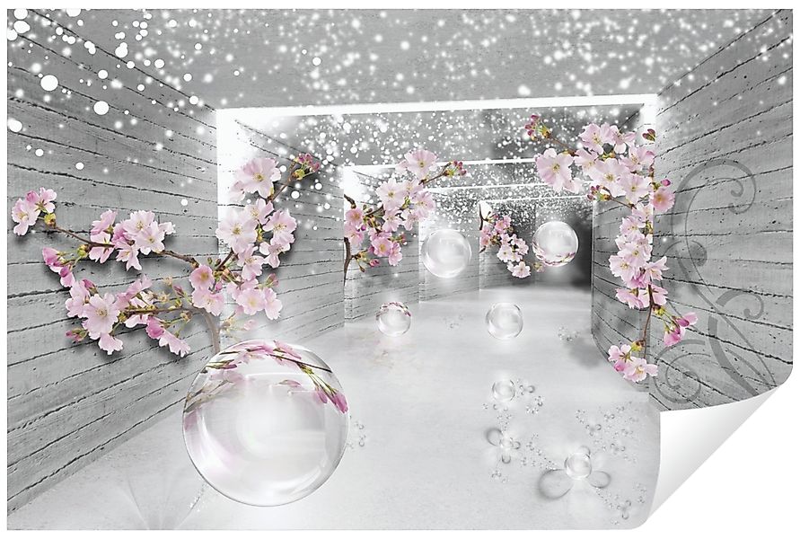 Wallarena Fototapete 3D Tunnel Blumen Vlies günstig online kaufen