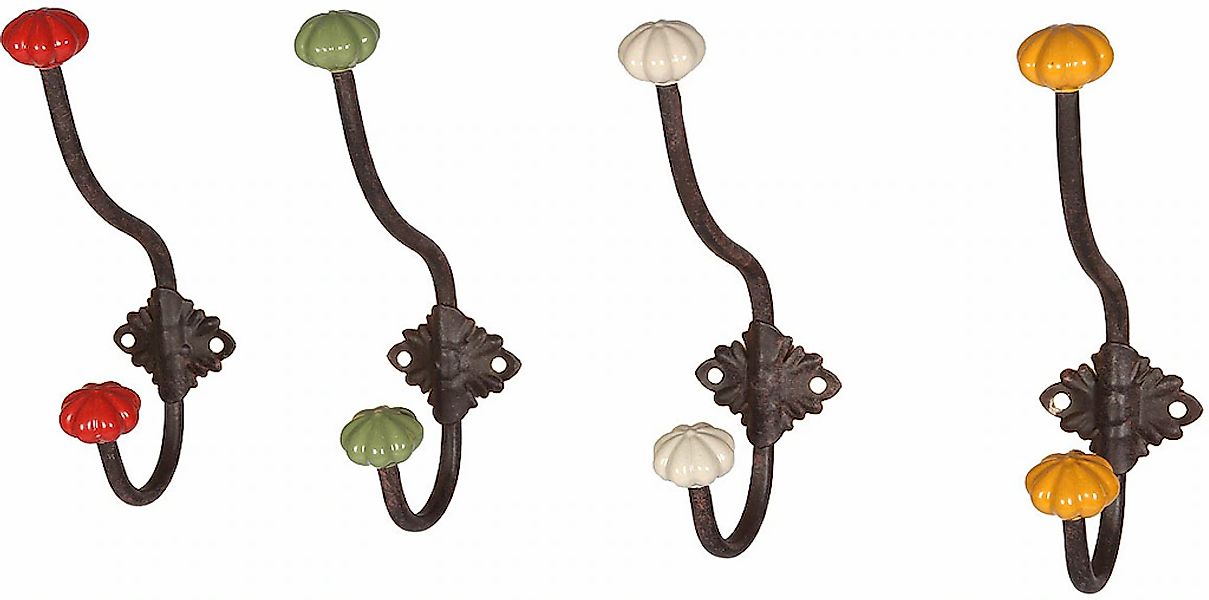 Ambiente Haus Garderobenhaken "Haken mit Keramik - rot 23cm" günstig online kaufen