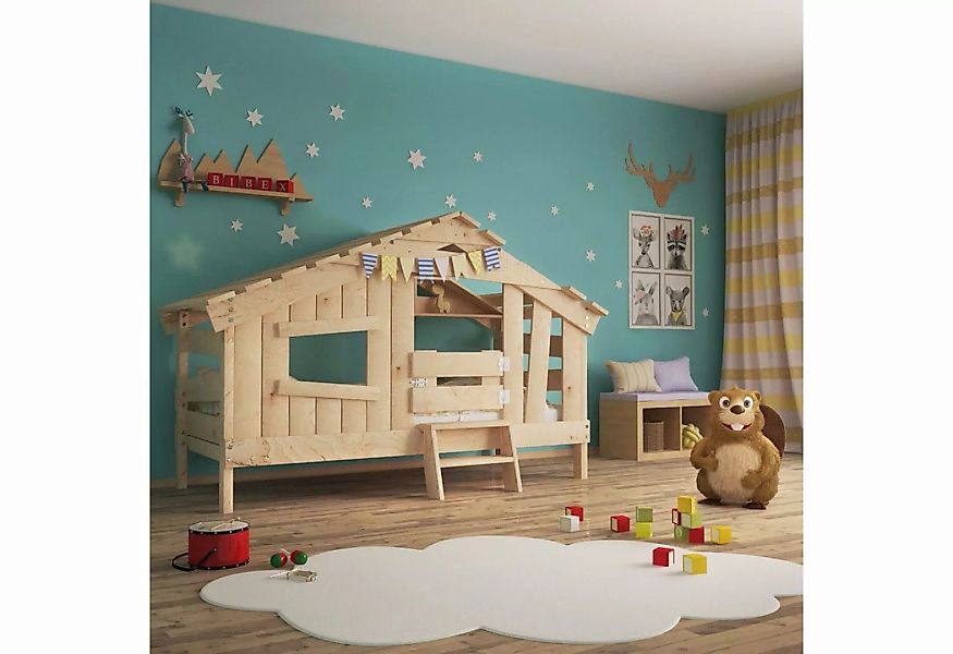 bibex Kinderbett APART CHALET Kinderbett, Jugendbett, Spielbett, naturbelas günstig online kaufen
