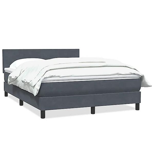 vidaXL Boxspringbett, Boxspringbett mit Matratze Dunkelgrau 140x210 cm Samt günstig online kaufen