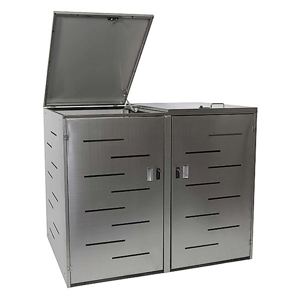 PROREGAL Mülltonnenbox XL 2er 116x141x98cm Erweiterbar Edelstahl 50kg günstig online kaufen