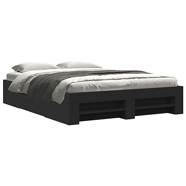 vidaXL Bettgestell Schwarz 150x200 cm Holzwerkstoff 3295465 günstig online kaufen