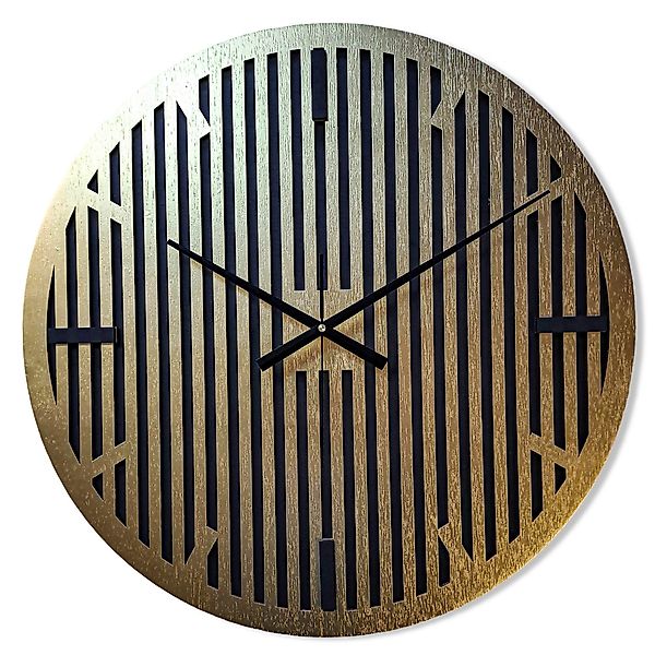 ORNAMENTI Wanduhr Gold-schwarz,groß,moderne Wanduhr,geometrisch,Lamellen,mi günstig online kaufen