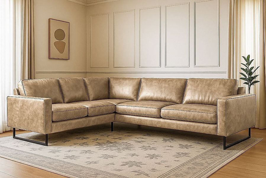 Home affaire Ecksofa Pinto, XXL, 250/290 cm, langer Schenkel, Ottomane, Cor günstig online kaufen