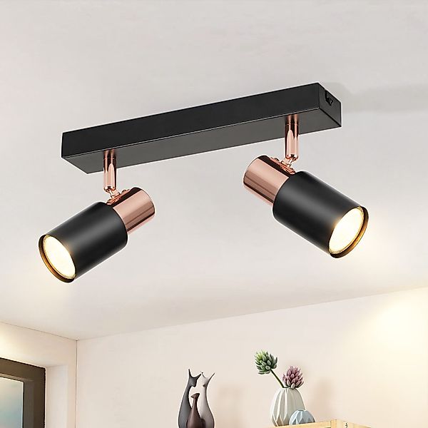 ZMH Deckenstrahler Schwarz-Rosagold 355° Drehbar Wandstrahler günstig online kaufen