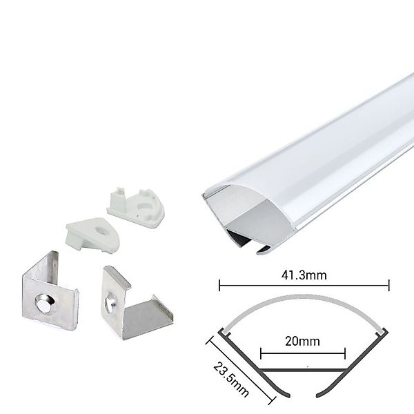 ENERGMiX LED-Stripe-Profil 2m Eckprofil Eckschiene Eckleiste günstig online kaufen