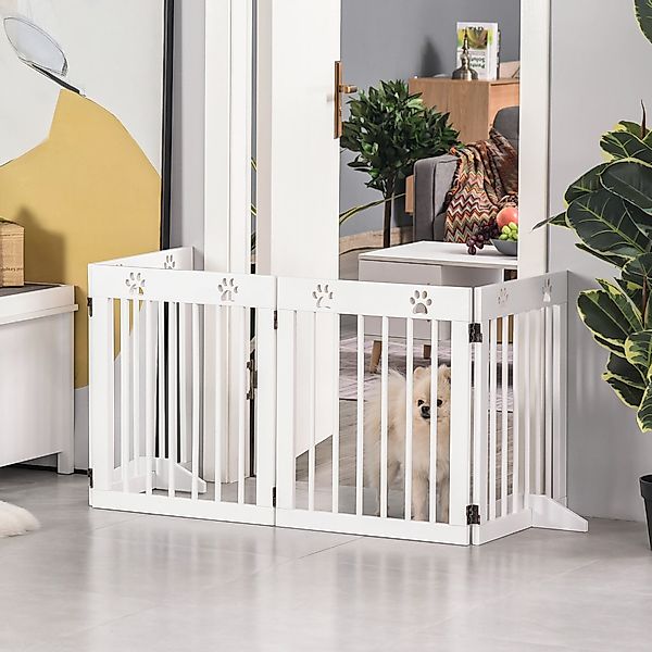 PawHut Absperrgitter Hund 4-teilig, 204 x 61 cm Faltbar Türschutzgitter mit günstig online kaufen