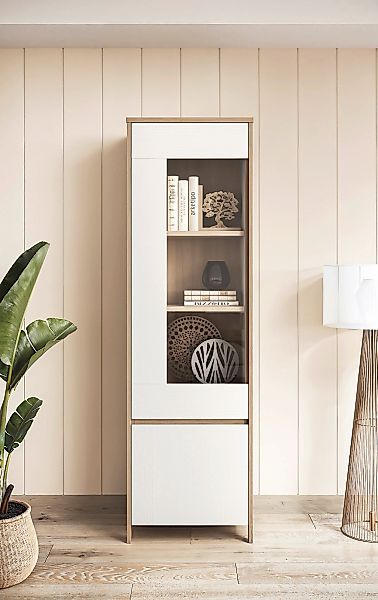 Home affaire Vitrine "Stranda, Hochschrank im Scandi-Style, moderne Glasvit günstig online kaufen