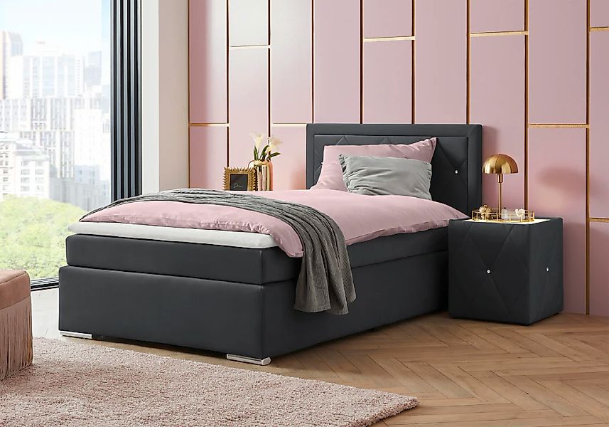 Home affaire "Alfie, Bestseller, wahlweise mit Bettkasten" mit Straßsteinen günstig online kaufen