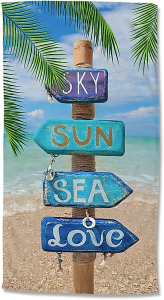 good morning Strandtuch Happy place, Velours günstig online kaufen