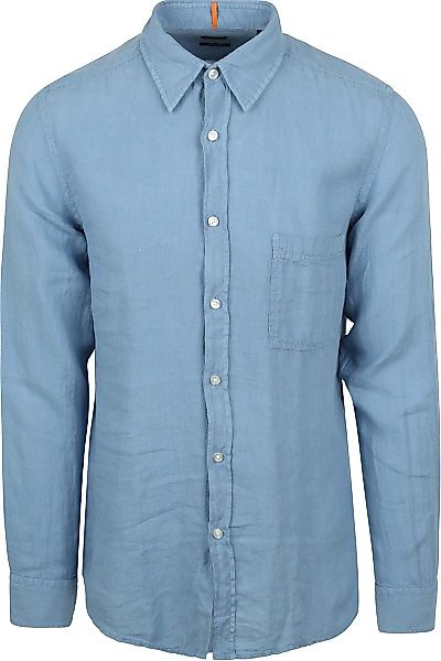 BOSS Relegant Hemd Leinen Blau - Größe 3XL günstig online kaufen