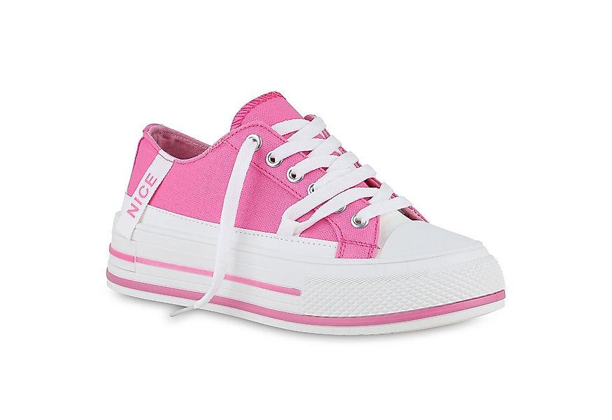 VAN HILL 840989 Sneaker Damen Sneaker Low Schnürer Prints Wedges Stoff günstig online kaufen