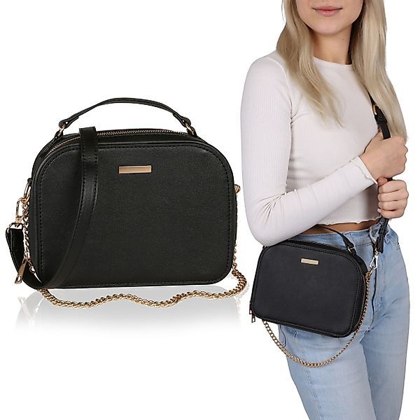 Sarcia.eu Umhängetasche Kleine, schwarze Umhängetasche, goldene günstig online kaufen