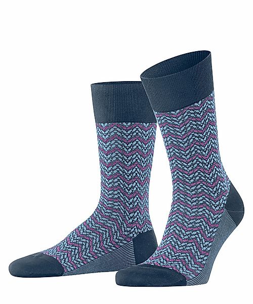 FALKE Colour Waves Herren Socken, 43-44, Blau, AnderesMuster, Baumwolle, 12 günstig online kaufen