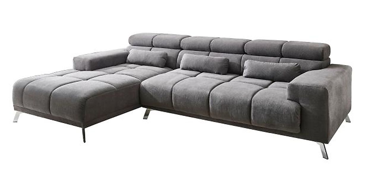 Wohnlandschaft XXL Grau mit Sitztiefenverstellung zum Bigsofa 285 x 201 cm günstig online kaufen