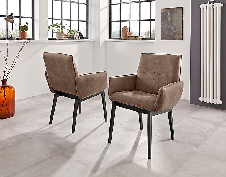 Home affaire Armlehnstuhl "Model 6" (Set) 2 Stk.Bezug in Microfaser oder Le günstig online kaufen