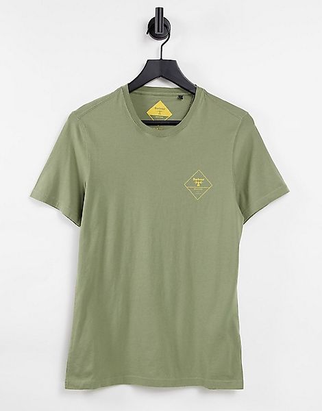 Barbour Beacon – T-Shirt mit kleine Diamant-Logo in Khaki-Grün günstig online kaufen