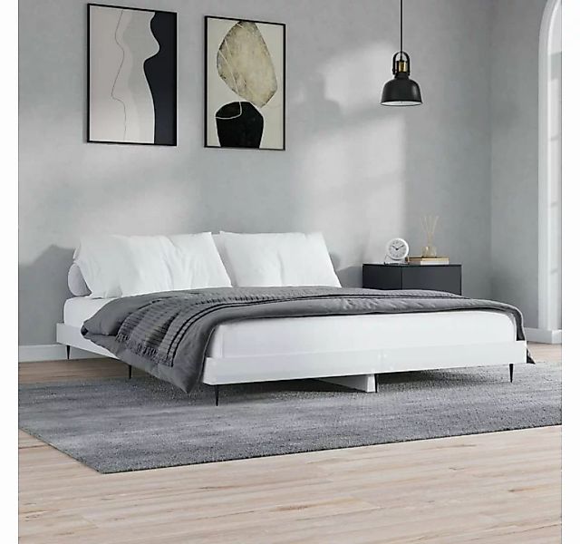 furnicato Bett Bettgestell Hochglanz-Weiß 180x200 cm Holzwerkstoff günstig online kaufen
