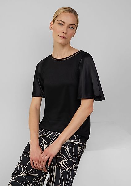 s.Oliver BLACK LABEL Kurzarmshirt Viskose-T-Shirt mit günstig online kaufen