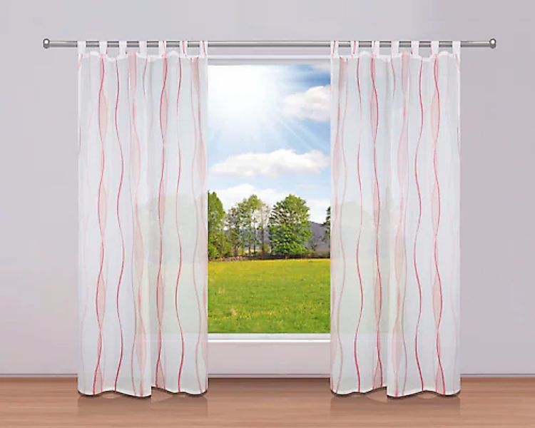 my home Gardine »DIMONA« Schlaufen 2 Stk. tlg. 2-er Set, Voile, Polyester, günstig online kaufen