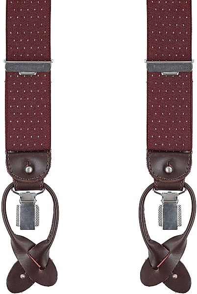 Profuomo Luxus-Hosenträger Bordeaux-Weiss - günstig online kaufen