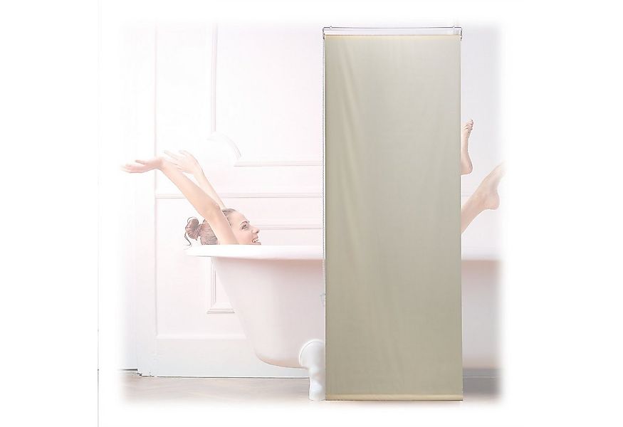 relaxdays Duschrollo beige Breite 60 cm, 60x240cm günstig online kaufen