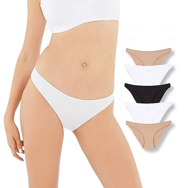 Dagi Bikinislip Klassische Baumwoll-Damenhöschen 5er pack Bequem Unterwäsch günstig online kaufen