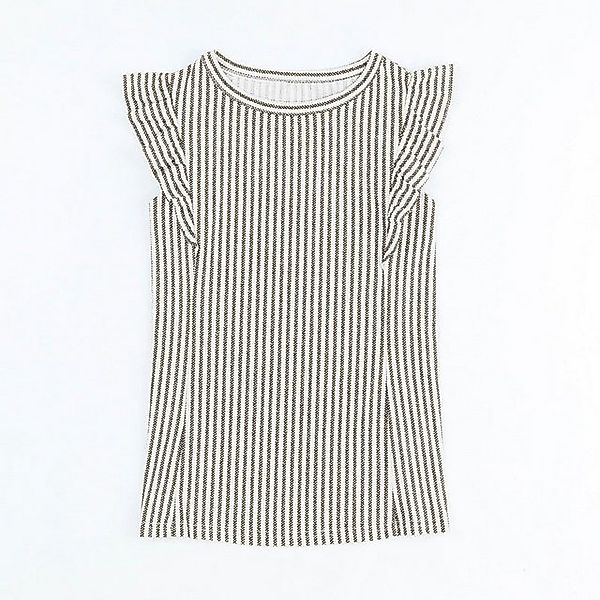 YRIIOMO Tanktop Elegante Damenbluse mit Streifenmuster und Rüschenärmeln – günstig online kaufen