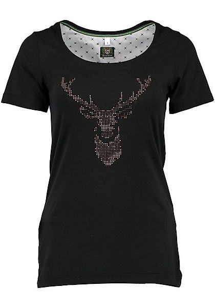 OS Trachten Trachtenshirt Uginoy Kurzarm T-Shirt mit Strass-Hirsch auf der günstig online kaufen
