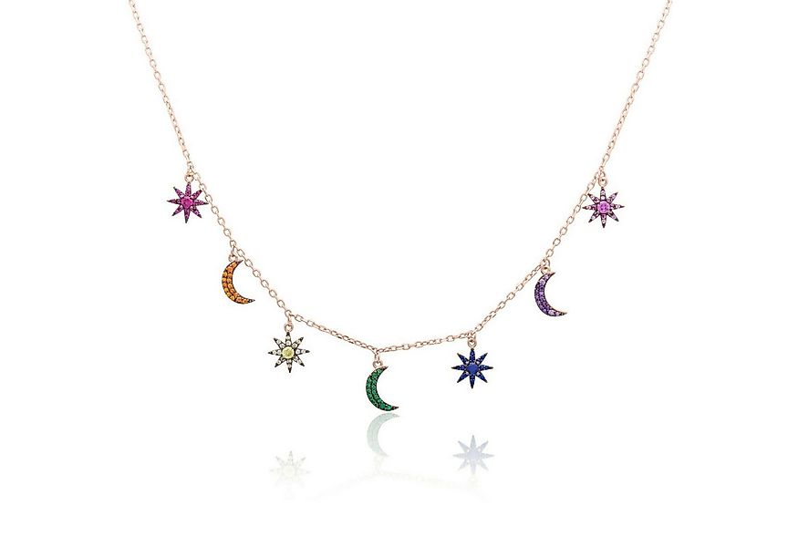 Tony Fein Kette mit Anhänger Sonne Mond Sterne Kette 585 Rosévergoldet 40-4 günstig online kaufen