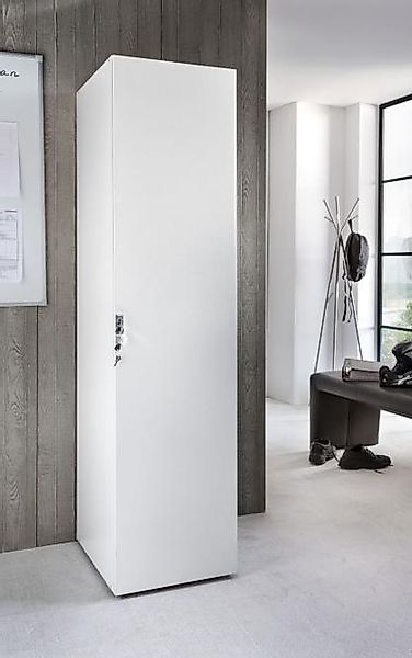 Mehrzweckschrank abschließbar 45x185x54 MULTIRAUMKONZEPT von Wimex / Weiß günstig online kaufen