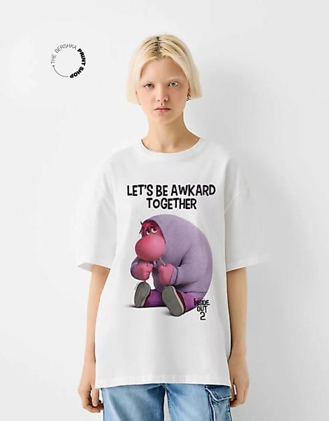 Bershka T-Shirt Inside Out 2 Mit Kurzen Ärmeln Damen L Weiss günstig online kaufen