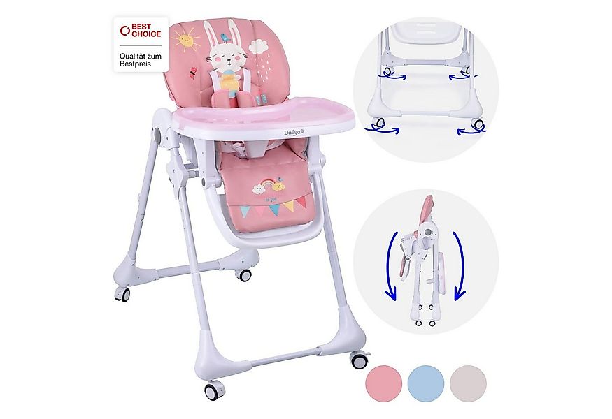 Daliya® Hochstuhl SITONMI 3in1 Kinderhochstuhl & Babyliege, extra breite Rü günstig online kaufen