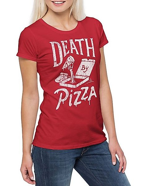 Urban Backwoods Print-Shirt Death By Pizza Damen T-Shirt Italia Pizzabäcker günstig online kaufen