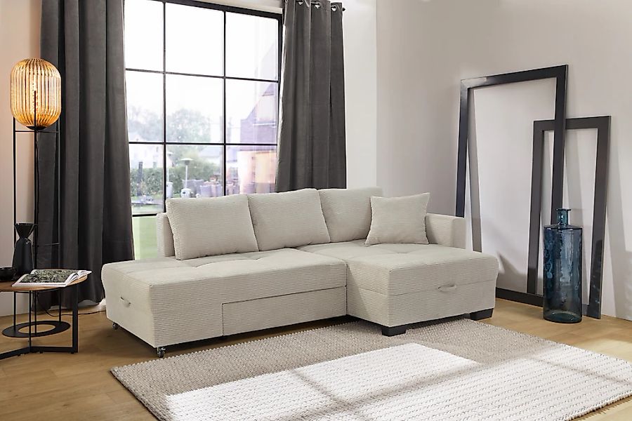 Jockenhöfer Gruppe Ecksofa "Fantasy L-Form, B: 247 cm, Dreh-Schwenk-Ottoman günstig online kaufen