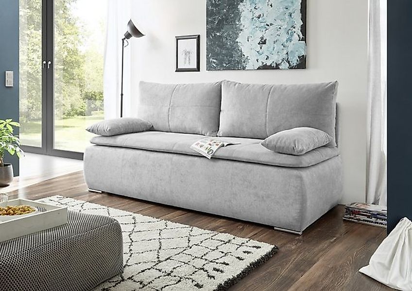 Black Red White Schlafsofa Liegefläche 208x160cm, silver - 208x102x95 (BxHx günstig online kaufen