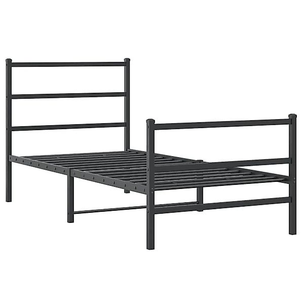 vidaXL Bettgestell mit Kopf- und Fußteil Metall Schwarz 90x190 cm 355375 günstig online kaufen