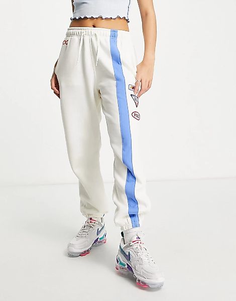 Polo Ralph Lauren – Gestreifte Jogginghose in Creme mit Logo-Weiß günstig online kaufen