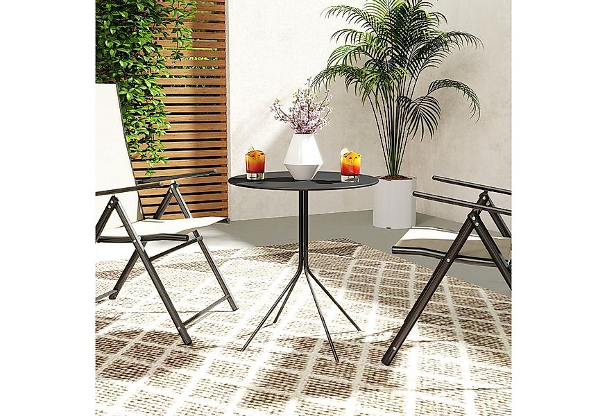 Outsunny Gartentisch aus Stahl, mit Fußpolster (rund Beistelltisch, 1-St., günstig online kaufen