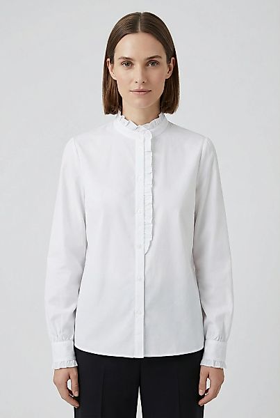 BOSS ORANGE Hemdbluse "Banny Premium Damenmode" mit Rüschen-Details, Stehkr günstig online kaufen