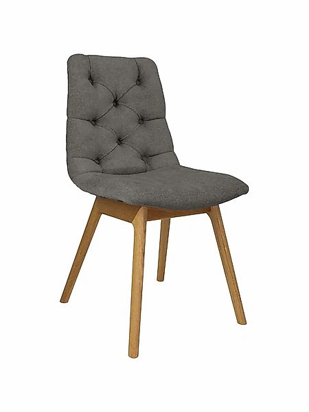 andas 4-Fußstuhl »Ramon«, (Set), 2 St., Chenille, mit Massivholzbeinen, ver günstig online kaufen
