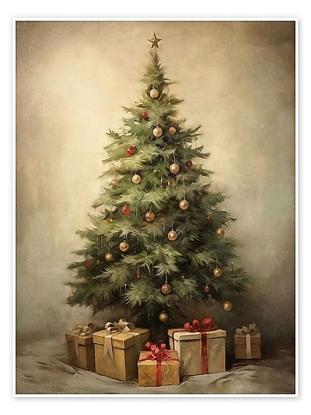 Posterlounge Wandbild Weihnachtsbaum mit Geschenken, Olga Telnova, erhältli günstig online kaufen