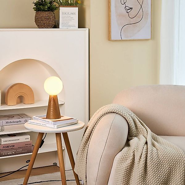 Pauleen Tischleuchte »Woody Soul Glas/Eschenholz 230V max. 3,5W Weiß/Holz n günstig online kaufen