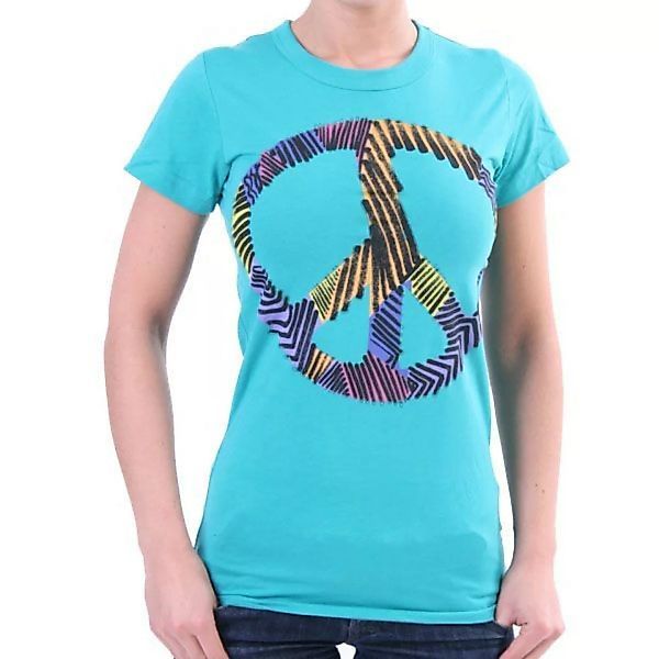 Junk Food T-Shirt Women - Peace Sign - Türkis günstig online kaufen