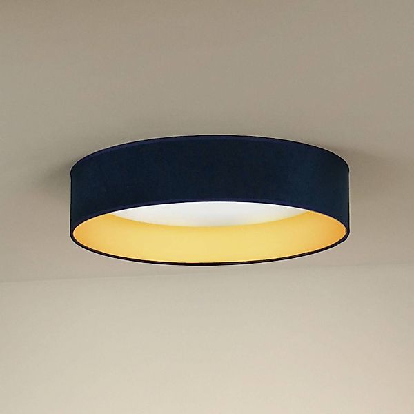 LED-Deckenlampe Plafond Samt dunkelblau, Ø 45 cm, 3-step-dim günstig online kaufen